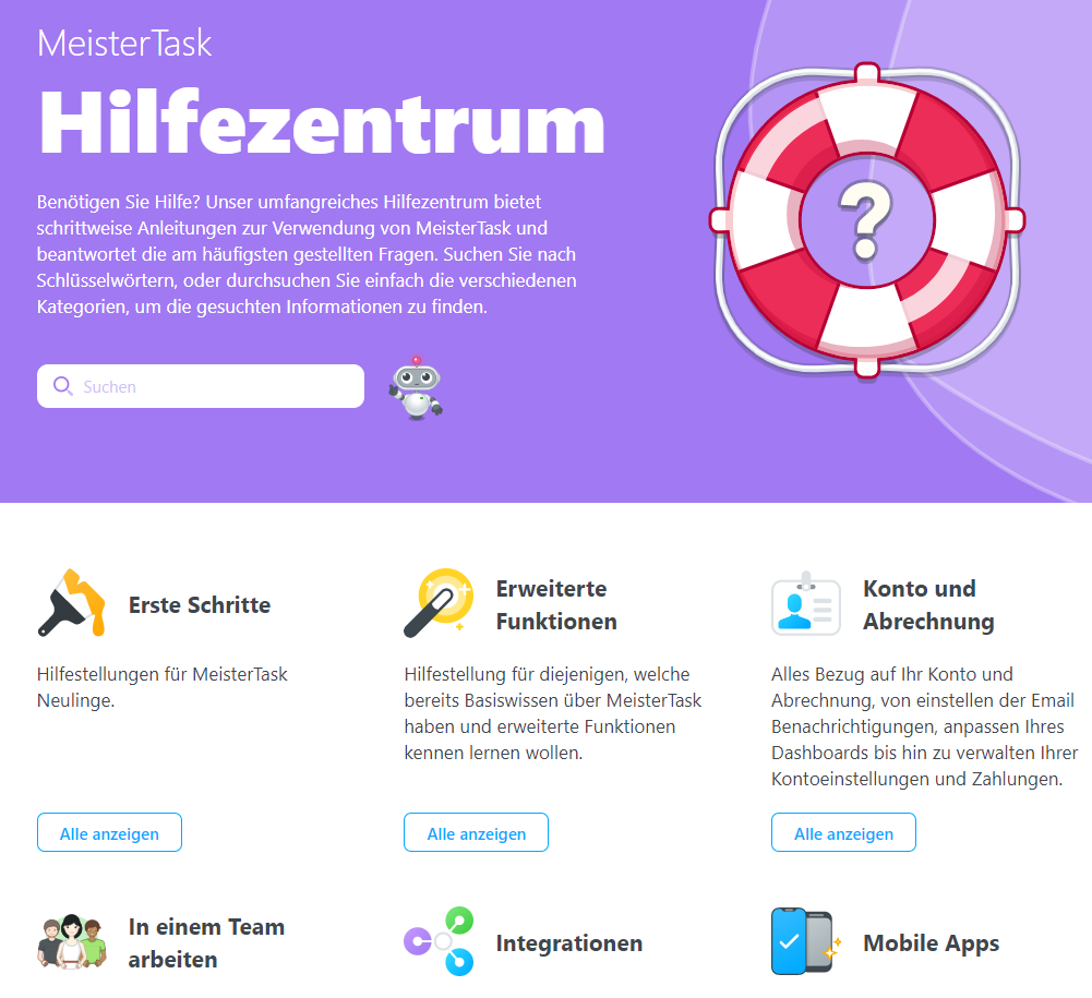 Meistertask Helpcenter